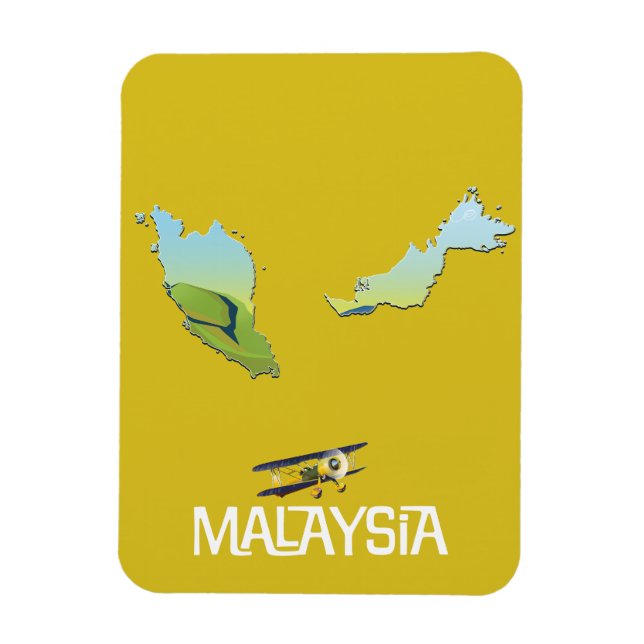 Malaysischer Reiseplan Magnet (Vertikal)