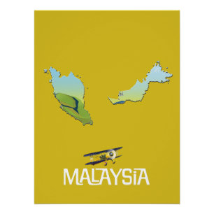 Malaysischer Reiseplan Poster