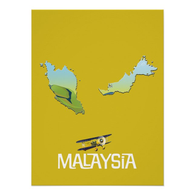 Malaysischer Reiseplan Poster (Vorderseite)
