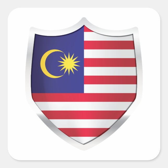 Malaysischer Silberschild Quadratischer Aufkleber (Vorderseite)