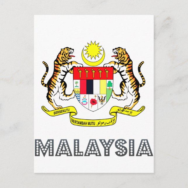 malaysisches Emblem Postkarte (Vorderseite)