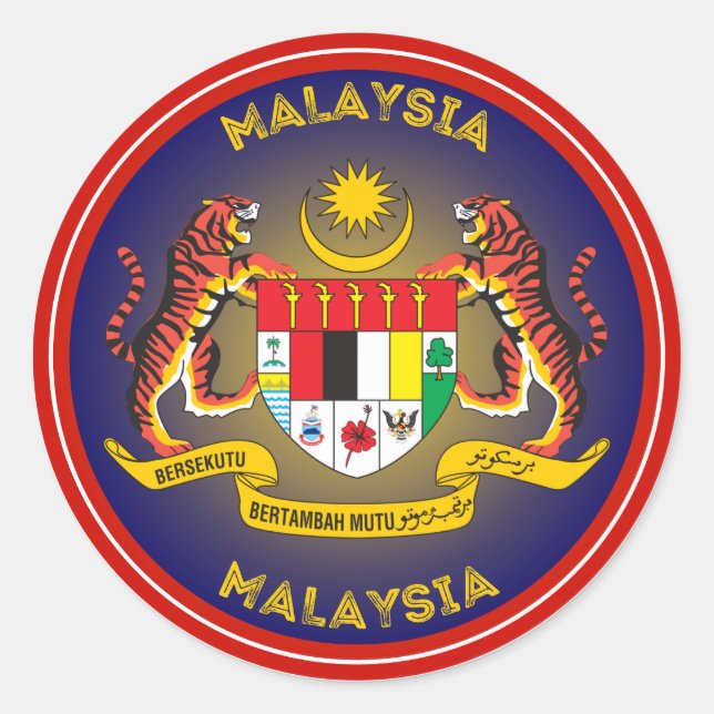 Malaysisches Erbe-Emblem Runder Aufkleber (Vorderseite)