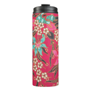 Malaysisches indonesisches Batik-Kunstmuster Thermosbecher
