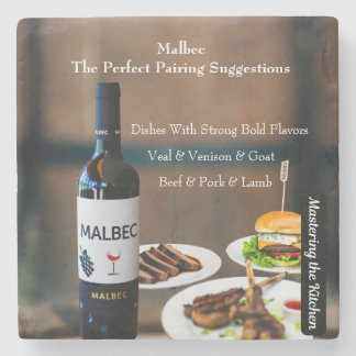 Malbec Wein-Paarungsführer/Meisterung der Küche Steinuntersetzer