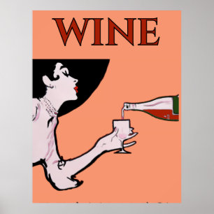 Malbec-Wein Vintage Lady Poster