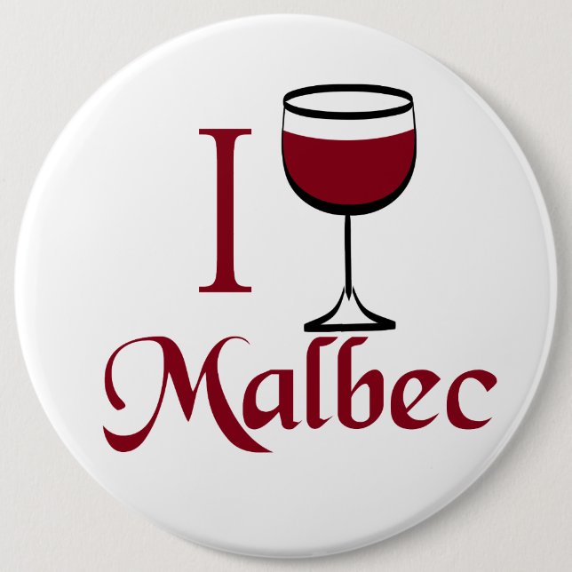 Malbec Wine Lover Geschenke Button (Vorderseite)