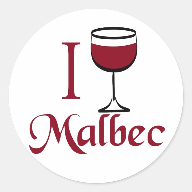 Malbec Wine Lover Geschenke Runder Aufkleber (Vorderseite)