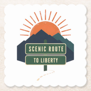 Malbuch-Route zum Liberty-Papieruntersetzer Untersetzer