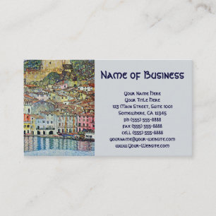 Malcesine am Gardasee, Gustav Klimt, Vintage Kunst Visitenkarte