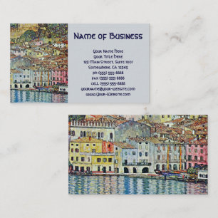 Malcesine am Gardasee, Gustav Klimt, Vintage Kunst Visitenkarte