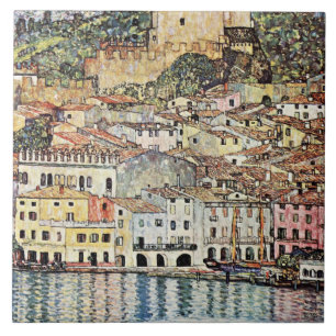 Malcesine am Gardasee von Gustav Klimt Fliese