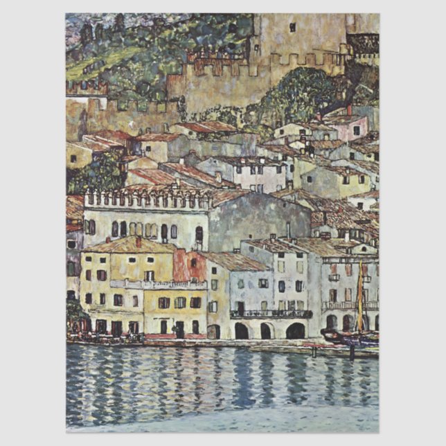 Malcesine am Gardasee von Gustav Klimt Seidenpapier (Vorderseite)