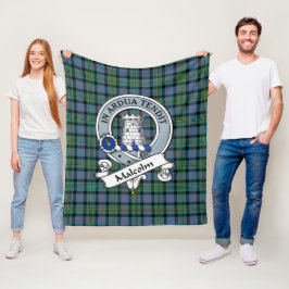 Malcolm Ancient Clan Abzeichen Tartan Kariert Fleecedecke