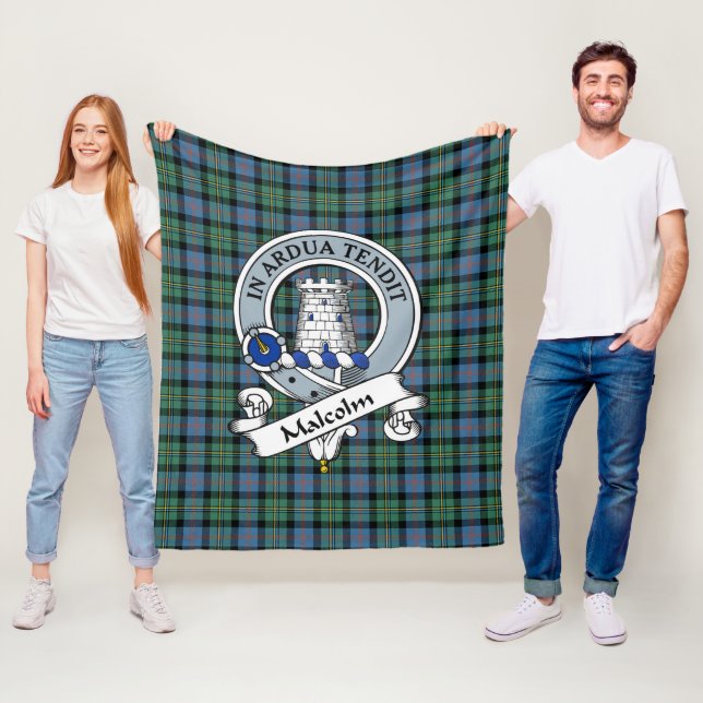 Malcolm Ancient Clan Abzeichen Tartan Kariert Fleecedecke (Beispiel)