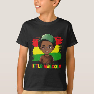Malcolm Black History Mont Melanin Kid Boy Son Pr T-Shirt