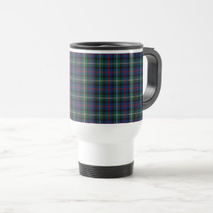 Malcolm-Clandunkelblauer und grüner Tartan Reisebecher