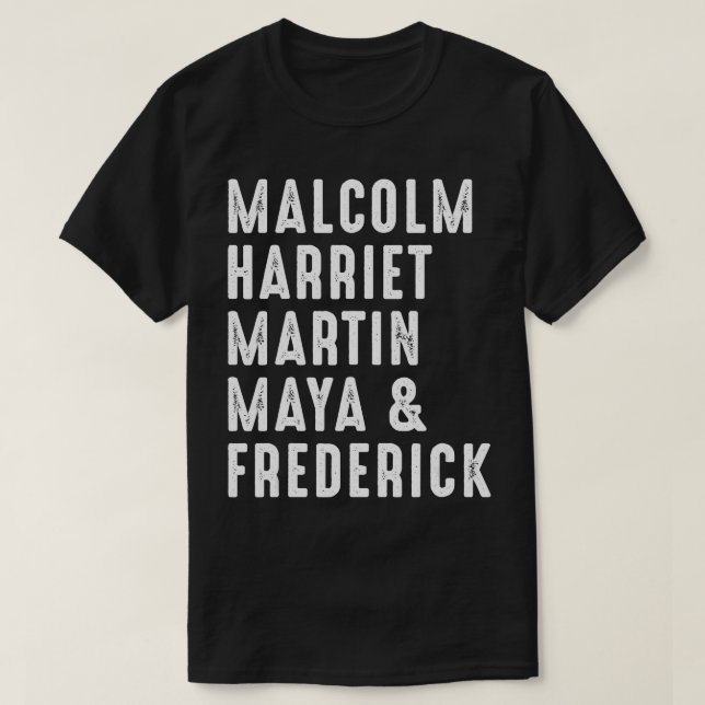 Malcolm Harriet Martin Maya Frederick Black Leader T-Shirt (Design vorne)