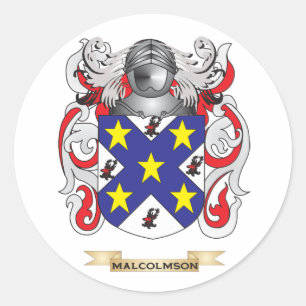Malcolmson Coat of Arms (Familienwappen) Runder Aufkleber