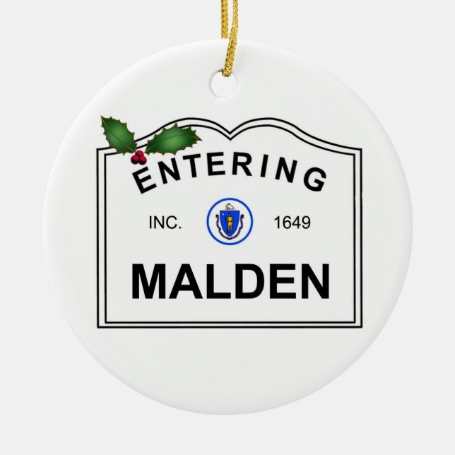 Malden MA Keramik Ornament (Vorne)