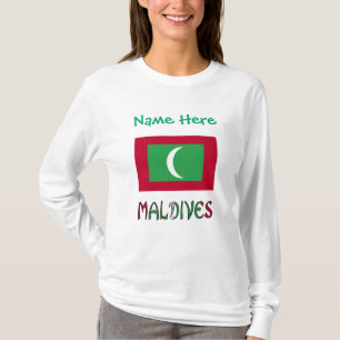 Maldiven Maledivische Flagge Grün Personalisierung T-Shirt