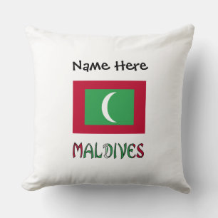 Maldiven Maledivische Flagge Schwarz Personalisier Kissen