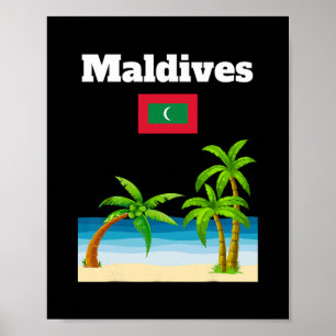 Maldiven Strandliebhaber Reise Souvenir Maledivisc Poster