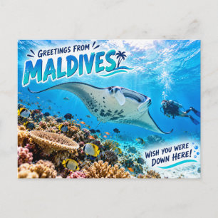 Maldiven-Tauchreise-Postkarte Postkarte