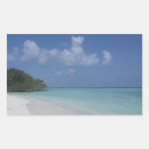 Maldives Blue Sky Sea Sand Wolken Benutzerdefinier Rechteckiger Aufkleber