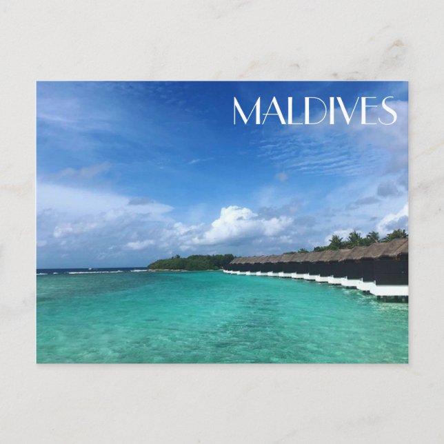 Maldives Bungalows Postkarte (Vorderseite)