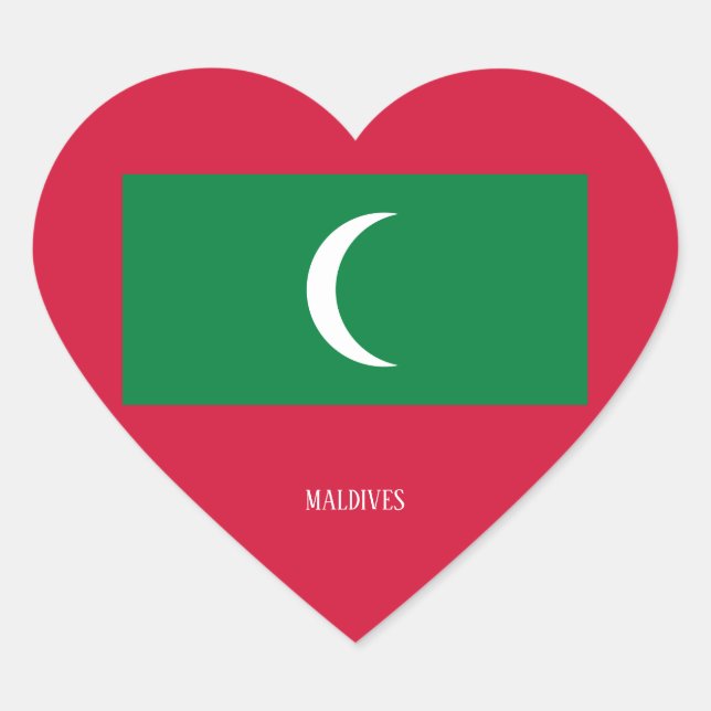 Maldives Flag Splendid Patriotic Herz-Aufkleber (Vorderseite)