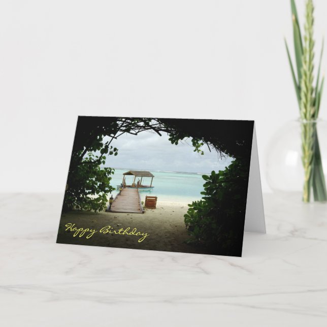 Maldives Island Boat Geburtstagskarte Karte (Vorderseite)