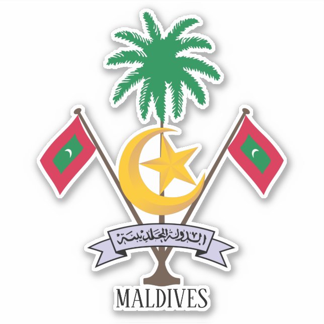 Maldives National Emblem Patriotic Aufkleber (Vorderseite)