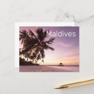 Maldives Ocean Indian Beach Sunset Island Souvenir Feiertagspostkarte