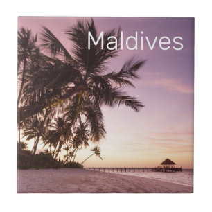 Maldives Ocean Indian Beach Sunset Island Souvenir Fliese