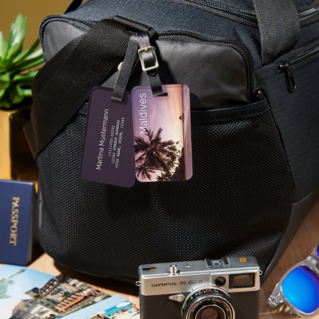 Maldives Ocean Indian Beach Sunset Island Souvenir Gepäckanhänger (Vorderseite & Rückseite)