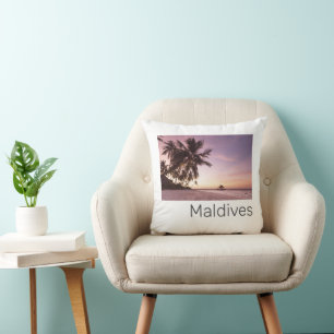 Maldives Ocean Indian Beach Sunset Island Souvenir Kissen