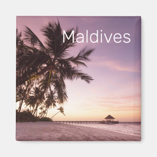 Maldives Ocean Indian Beach Sunset Island Souvenir Magnet (Vorne)
