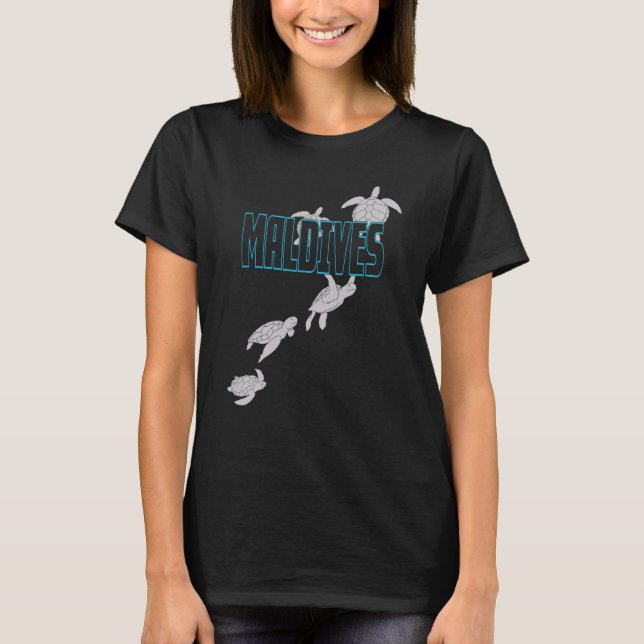 Maldives Sea Turtles Scuba Diving with Turtles T-Shirt (Vorderseite)
