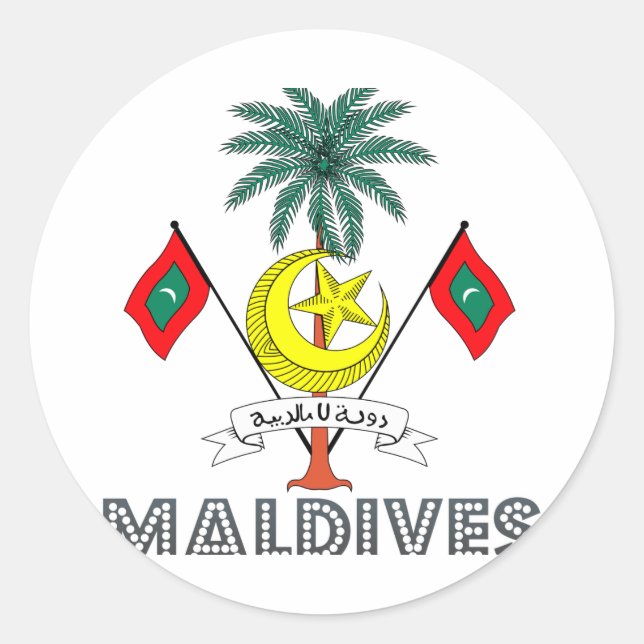 Maldivian Emblem Runder Aufkleber (Vorderseite)