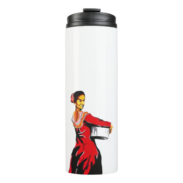 Maldivian Lady mit Bandiyaa Thermal Tumbler Thermosbecher (Vorderseite)