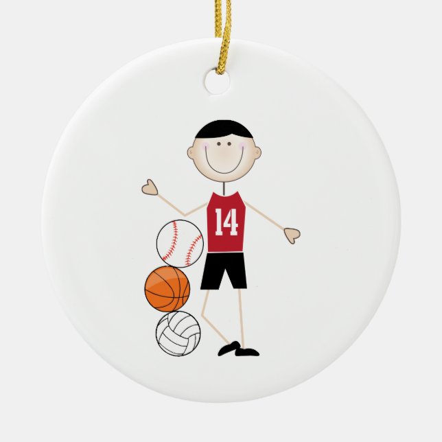 Male Athlete Keramik Ornament (Vorne)