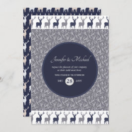 Male Birthday Invite Navy Blue STAG Winterveransta Einladung