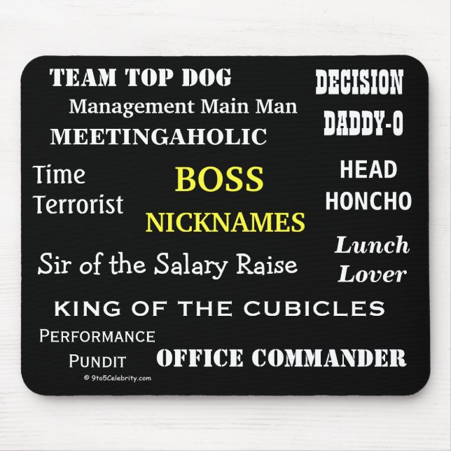 MALE BOSS Nicknames | Cruel Funny Job Titles Joke Mousepad (Vorne)