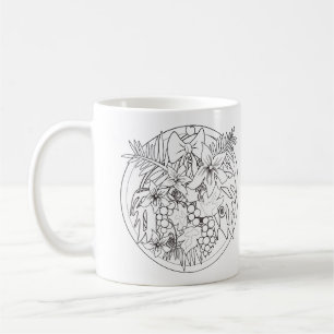 Male das Bild selbst ein tropisches Muster Kaffeetasse
