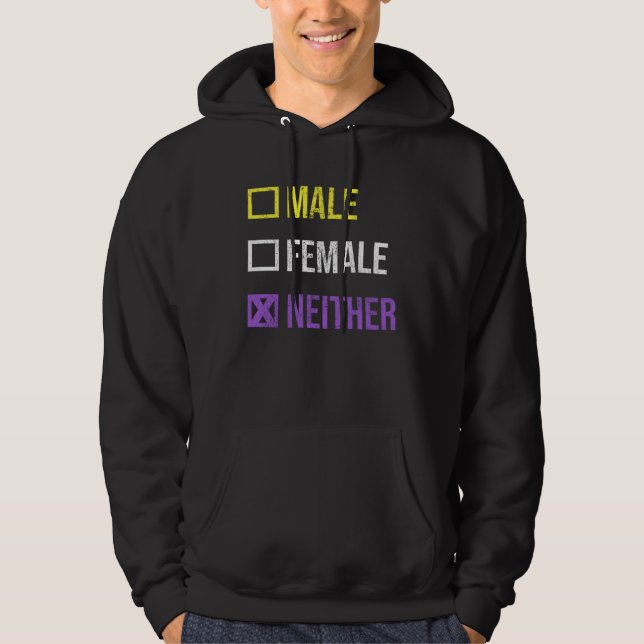 Male Female Neither Nonbinary Pride Non Binary Fla Hoodie (Vorderseite)