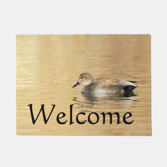 Male Gadwall Duck Fußmatte (Vorderseite)
