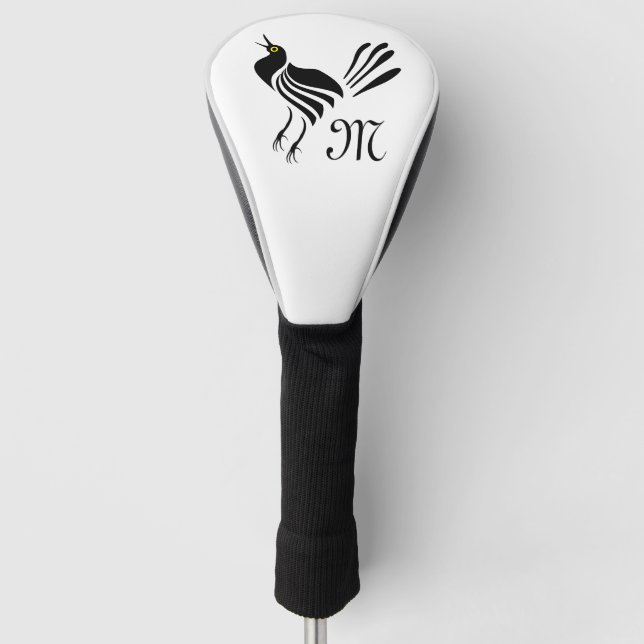 Male Grackle Black Bird Golf Headcover (Vorderseite)