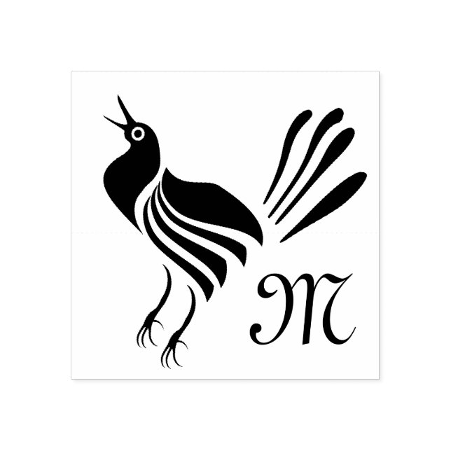 Male Grackle Black Bird Gummistempel (Prägung)