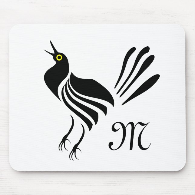 Male Grackle Black Bird Mousepad (Vorne)