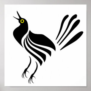 Male Grackle Black Bird Poster